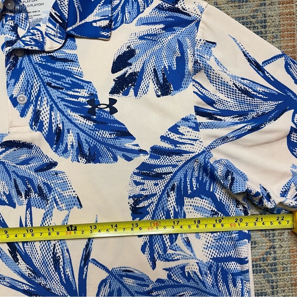 Under Armor Leafy Blue & Light Pink The Play Off Polo Short Sleeve Collared M - Picture 5 of 8